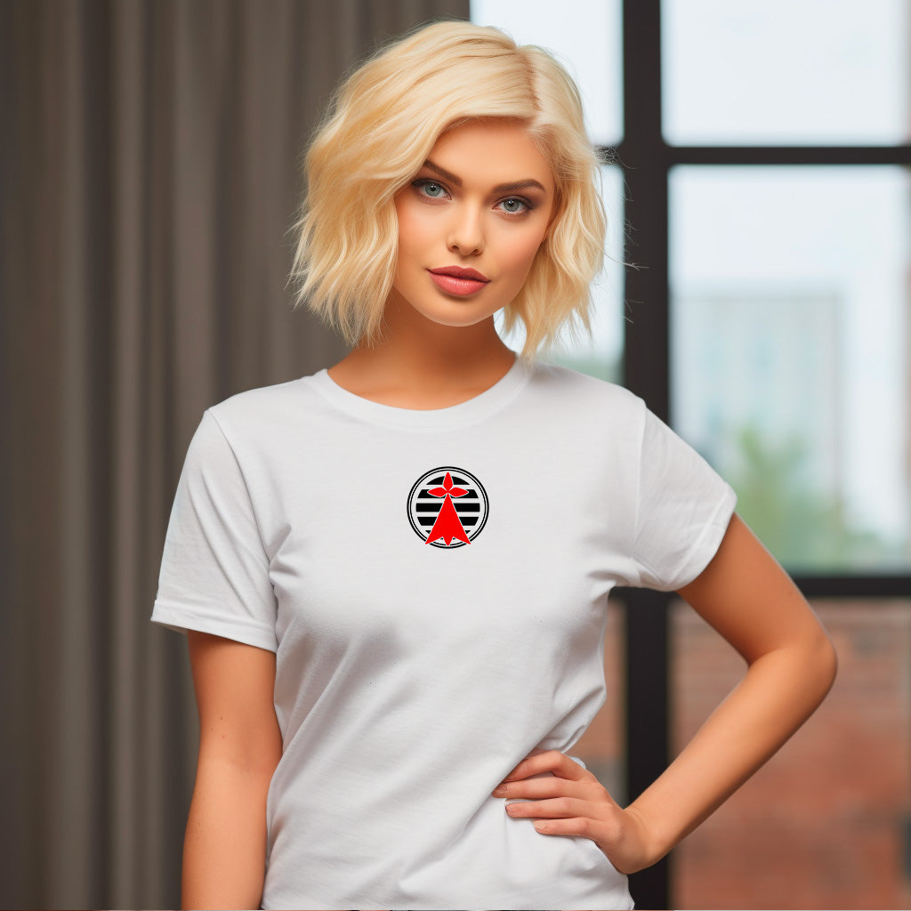 T-shirt Femme Hermine rouge et noir