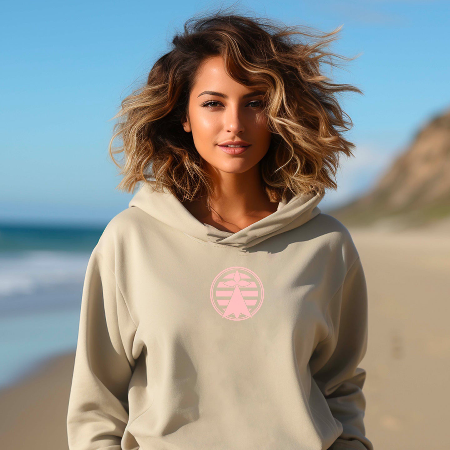 Hoodie femme hermine rose