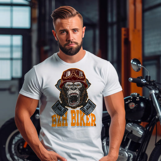 T-shirt bzh biker gorille casqué
